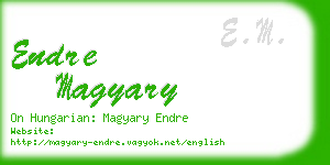 endre magyary business card